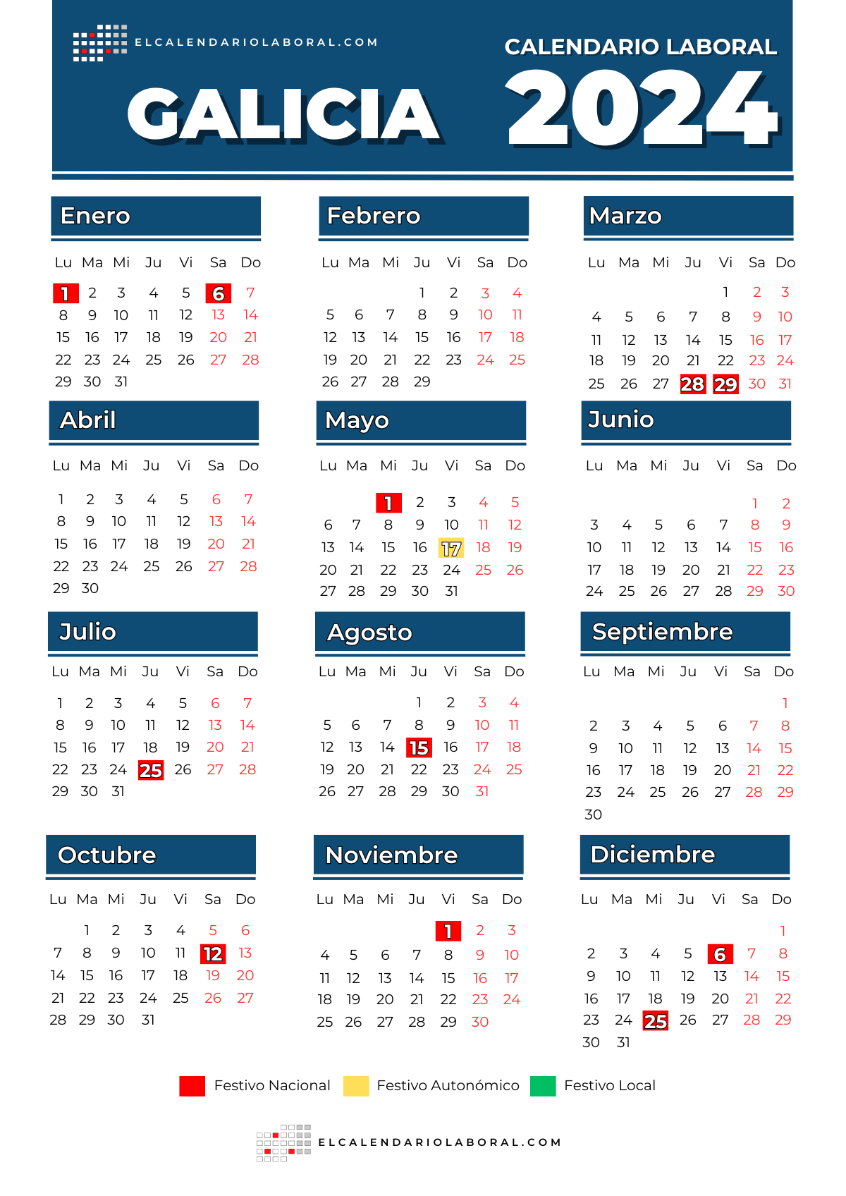 Calendario Laboral De Galicia D As Festivos Y Puentes En