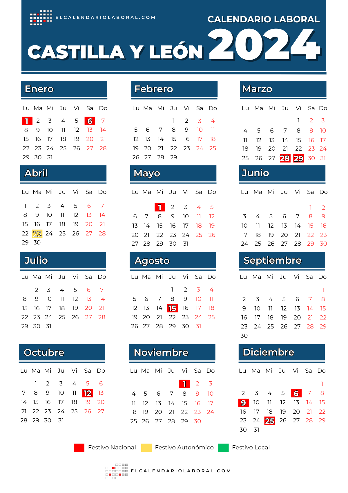 Calendario Laboral De Castilla Y León Festivos Y Puentes En 2024 4206